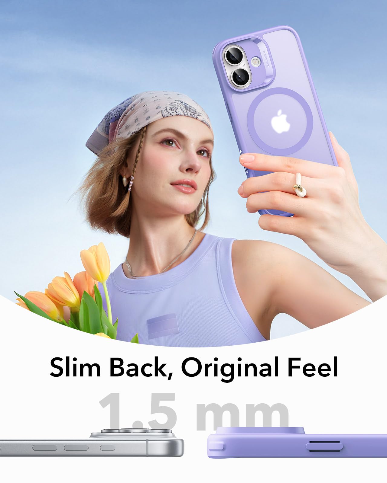 ESR for iPhone 17 Case, Camera Control, Compatible with MagSafe, Shockproof Military-Grade Protection, Magnetic Phone Case for iPhone 17, Classic Hybrid Case, Frosted Purple