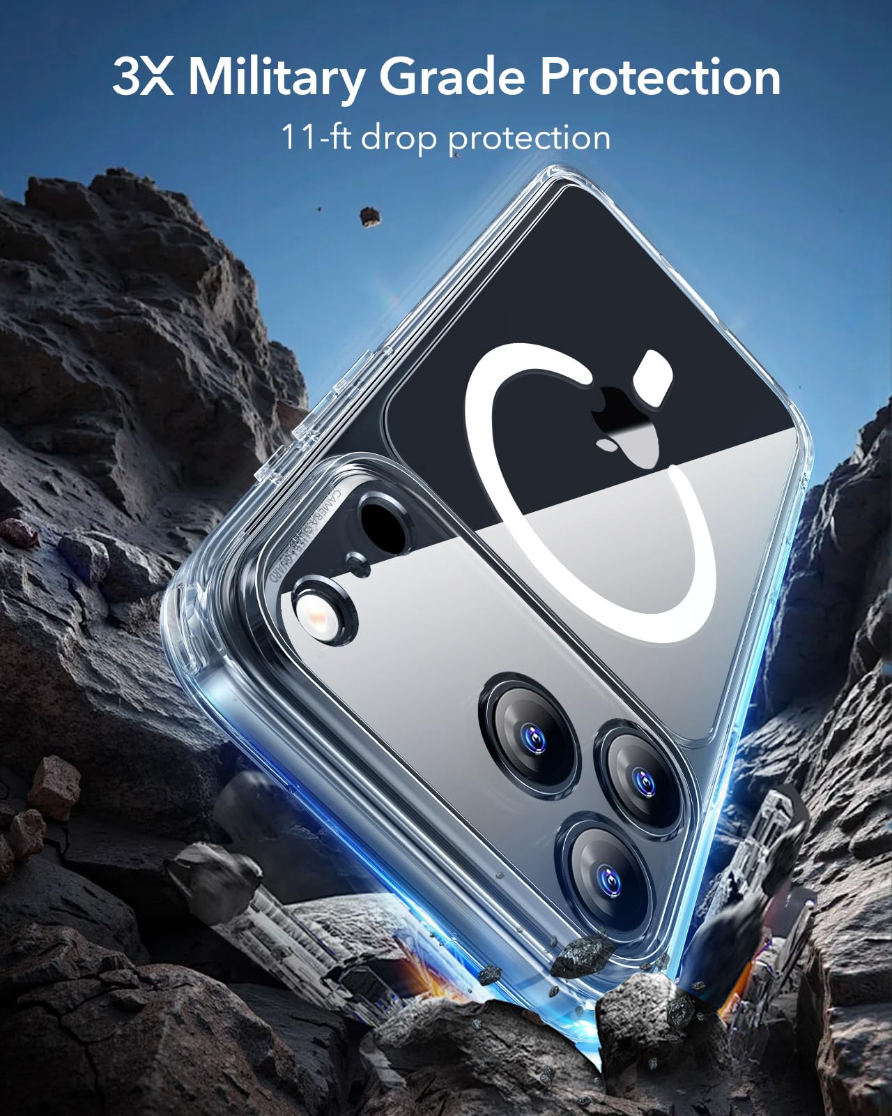 ESR for iPhone 17 Pro Max Case, Camera Control, Compatible with MagSafe, Shockproof Military-Grade Protection, Magnetic Phone Case for iPhone 17 Pro Max, Classic Hybrid Case, Clear