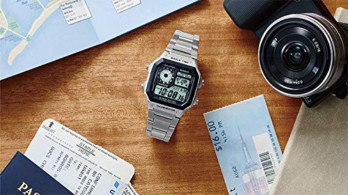 Casio Men's Classic Stainless Steel Japanese-Quartz Stainless-Steel Strap, Silver, 21 Casual Watch (Model: AE1200WHD-1A)
