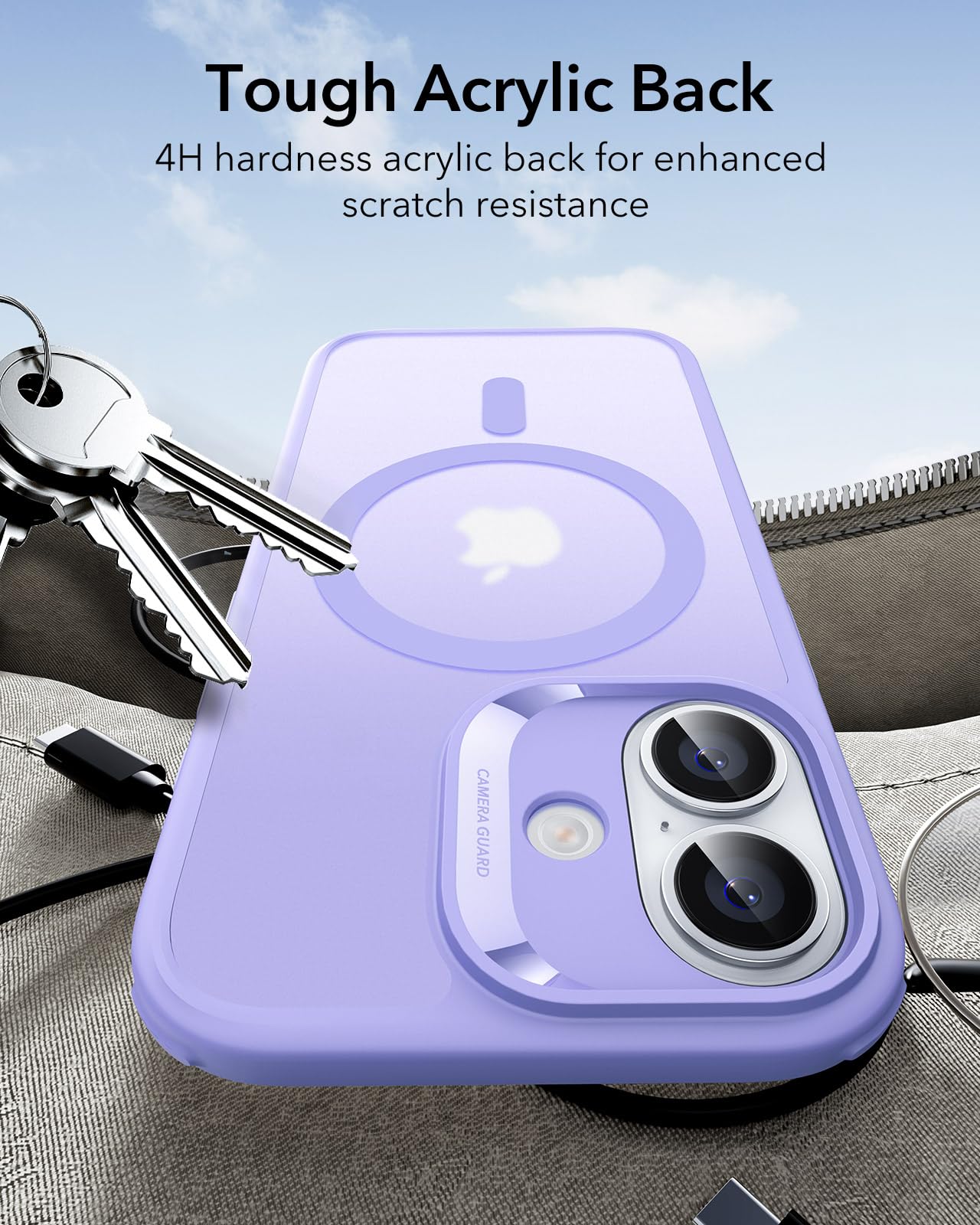 ESR for iPhone 17 Case, Camera Control, Compatible with MagSafe, Shockproof Military-Grade Protection, Magnetic Phone Case for iPhone 17, Classic Hybrid Case, Frosted Purple