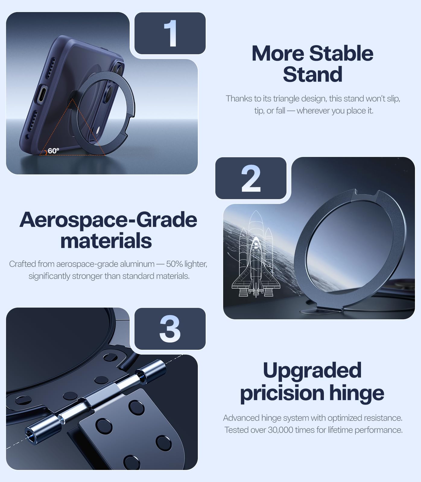 TORRAS Ostand Magnetic for iPhone 17 Pro Max Case, Fit for MagSafe, Sturdy Stand, Military Grade Drop Tested, Camer Control, Translucent Slim Soft Edge Case for iPhone 17 Pro Max 6.9", Deep Blue